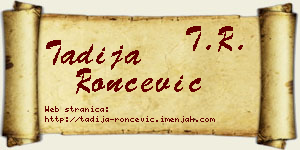 Tadija Rončević vizit kartica